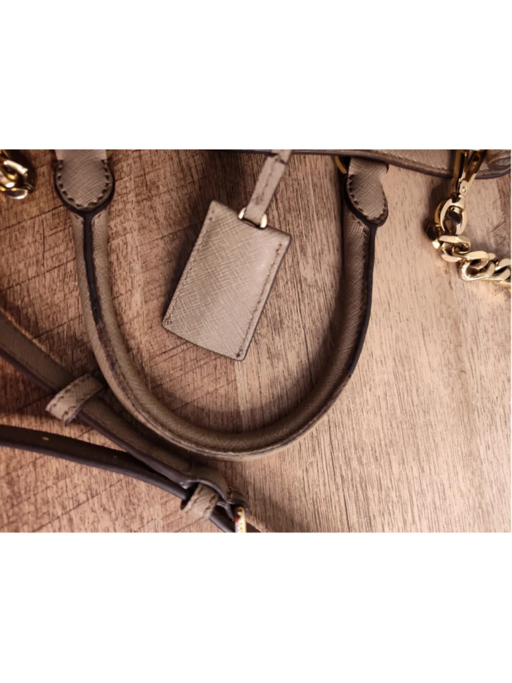 Women's Michael Kors Satchel Bag One Size Taupe Gold